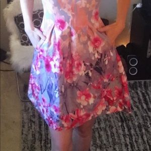Nine West Pink,Purple Floral Dress with Pockets 4